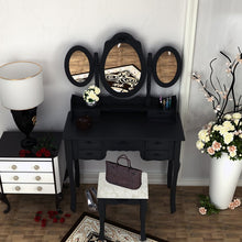 Load image into Gallery viewer, Home Furnitures Makeup Dressing Table With Stool 7 Drawers Adjustable Mirrors Bedroom Baroque style Fast shipping